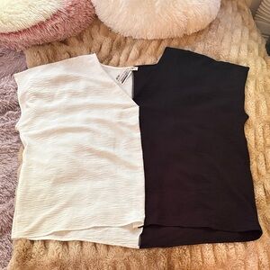 Two-Tone Black and White Women's Top